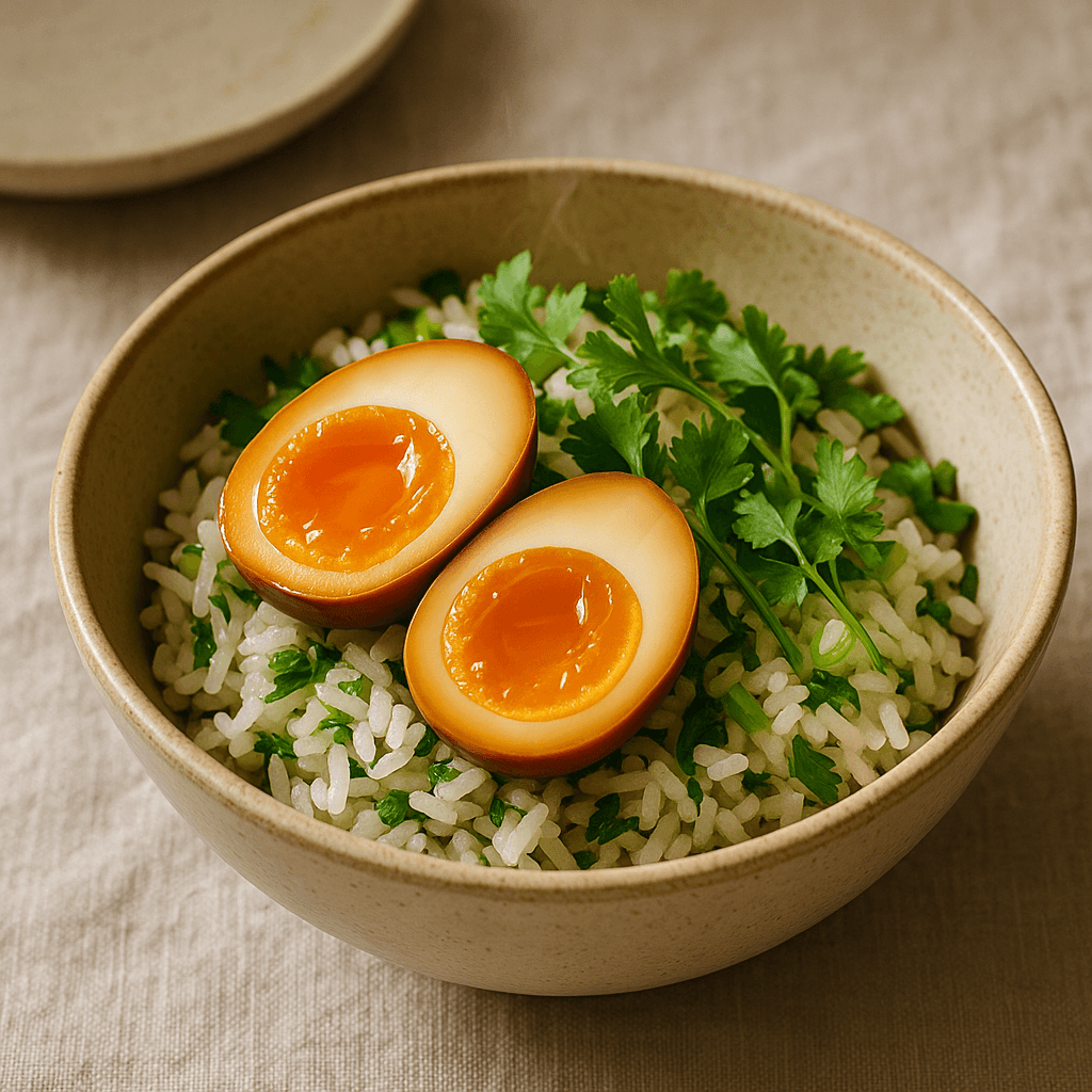 Cantonese Soy-Pickled Egg & Herb Rice Bowl — Breakfast recipe cover