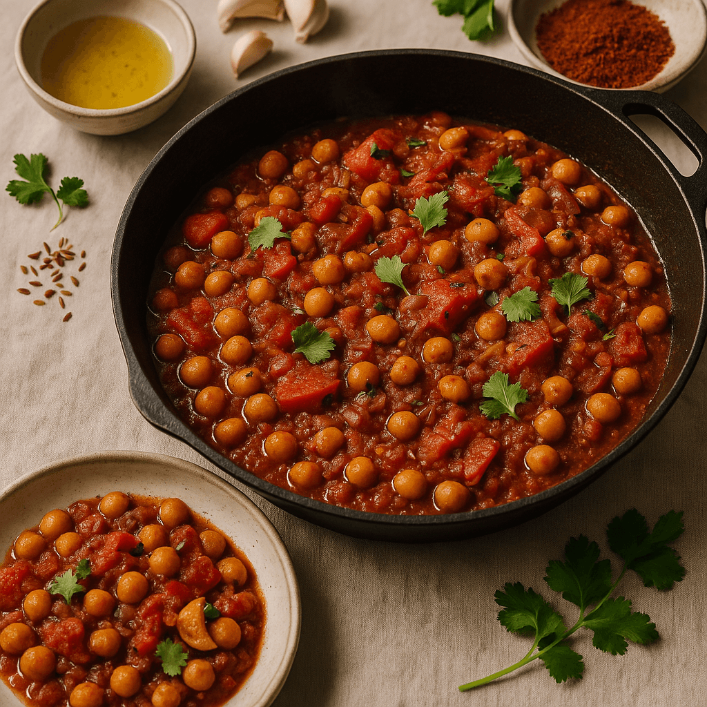 Ethiopian-Inspired Berbere-Spiced Chickpea & Tomato Skillet — Quick Meals recipe cover
