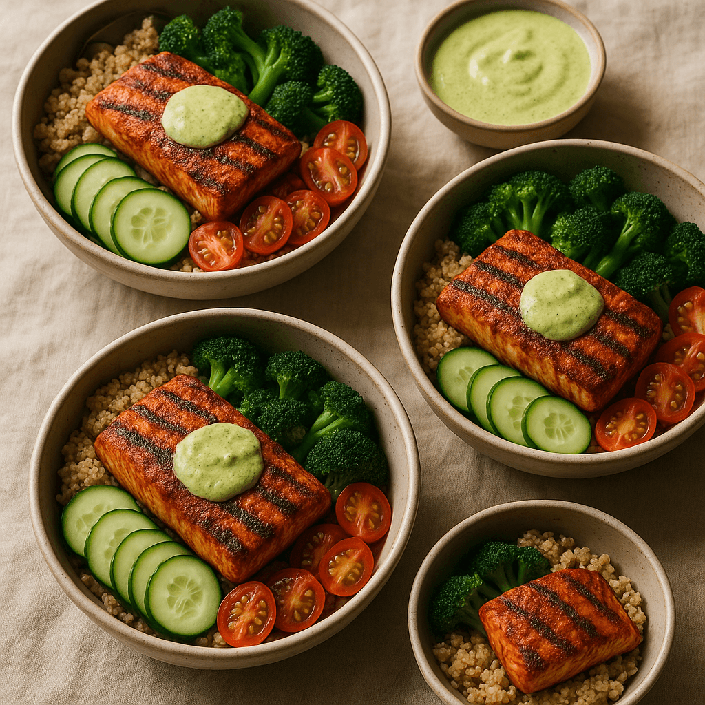 Grilled Peruvian Spiced Mahi Mahi with Aji Verde Lunchbox Bowls — Seasonal recipe cover