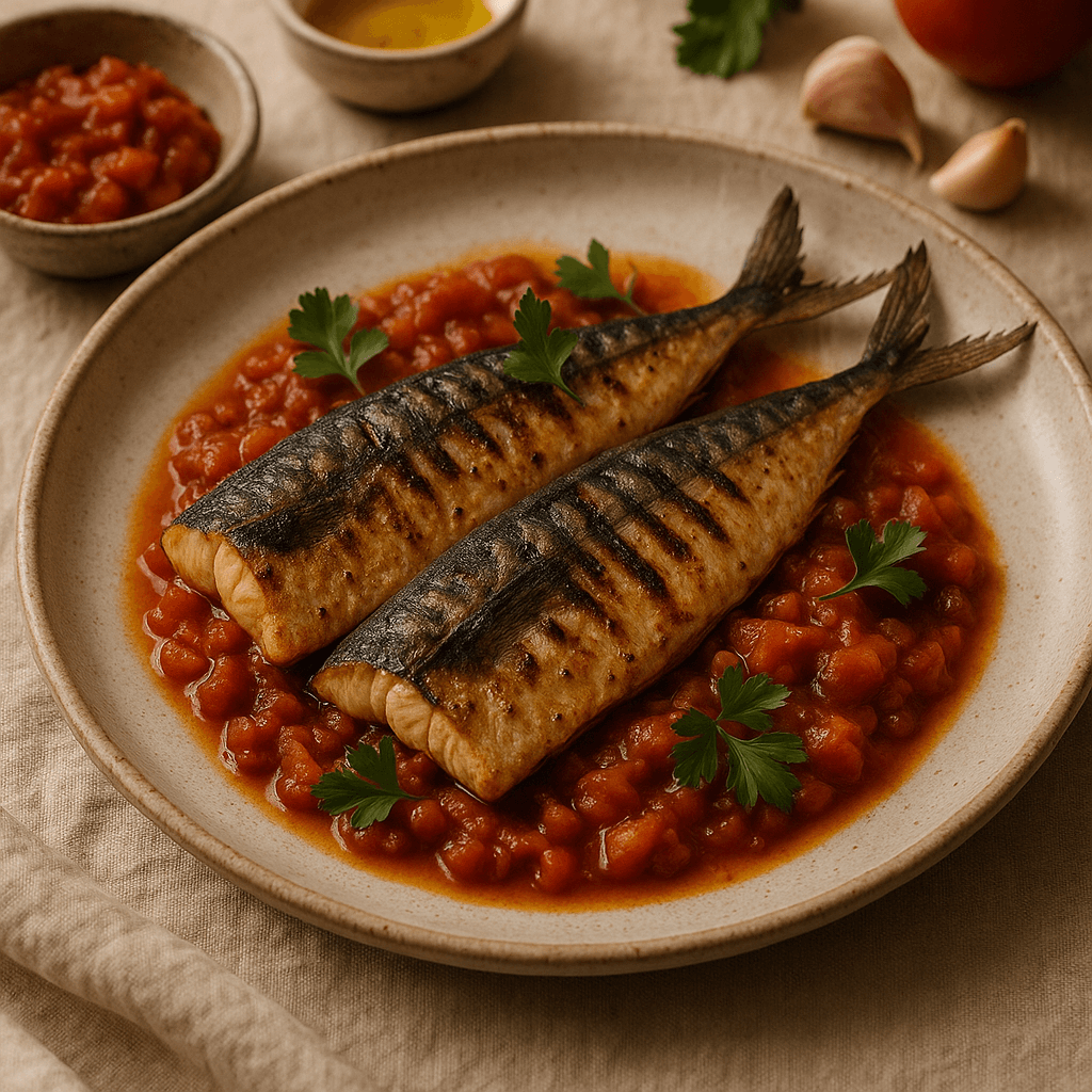 Grilled Spanish Mackerel with Smoky Tomato-Paprika Sauce — Dinner recipe cover