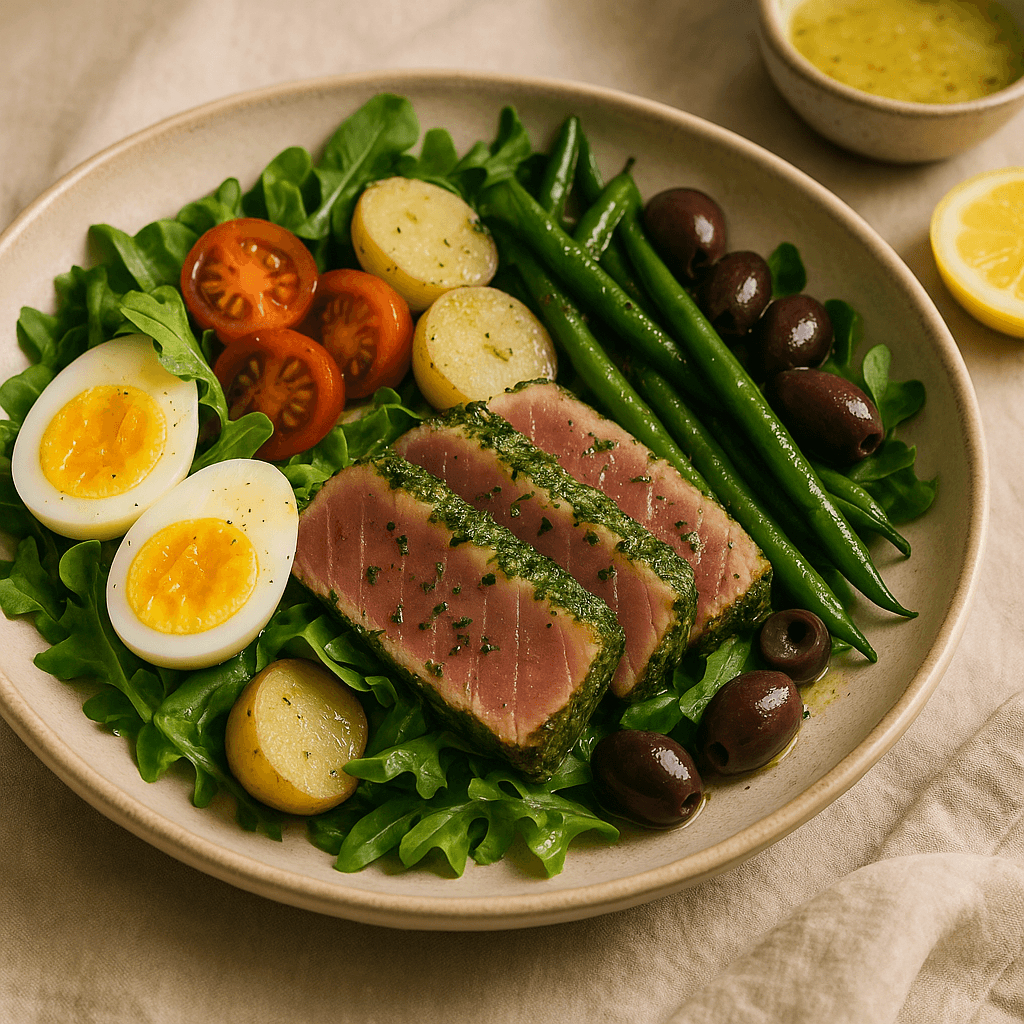 Herb-Marinated Tuna Niçoise Salad with Lemon Vinaigrette — Lunch recipe cover