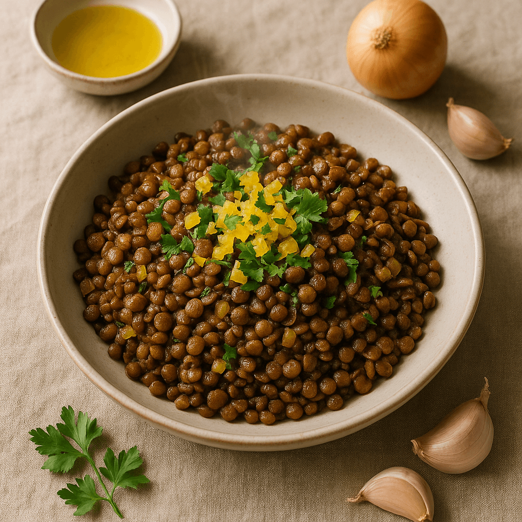Levantine-Spiced Stir-Fried Lentils with Zesty Preserved Lemon — Lunch recipe cover