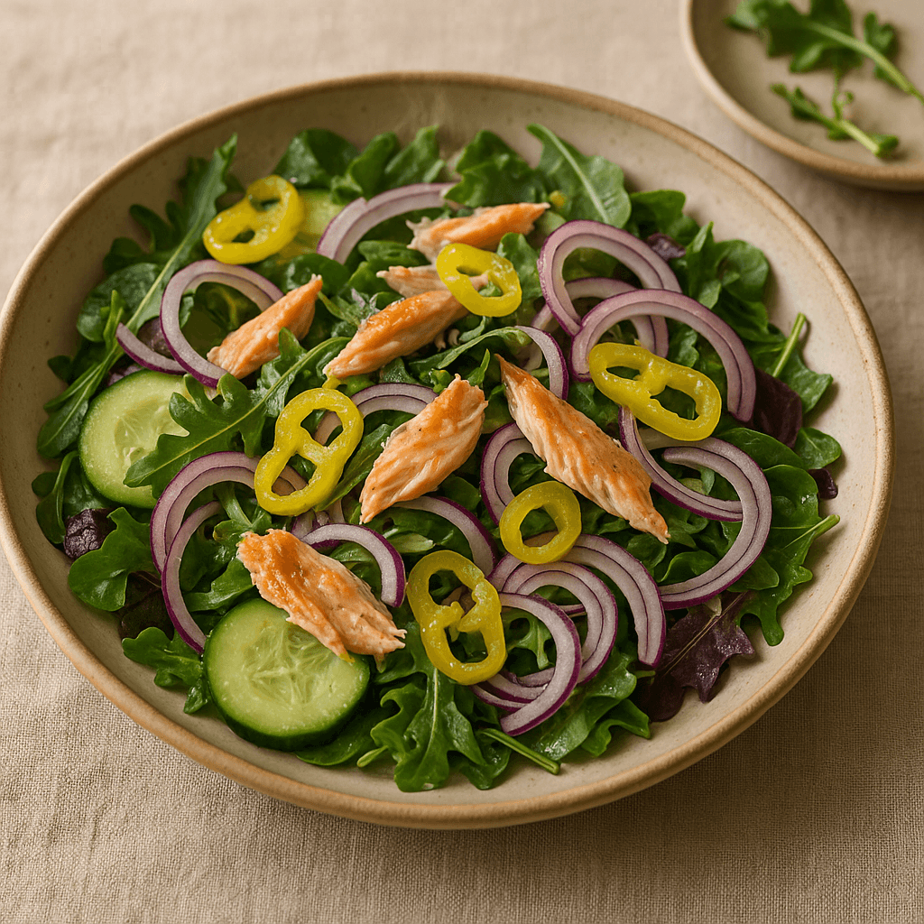 Midwestern Citrus-Dressed Smoked Trout Salad with Pickled Peppers — Lunch recipe cover