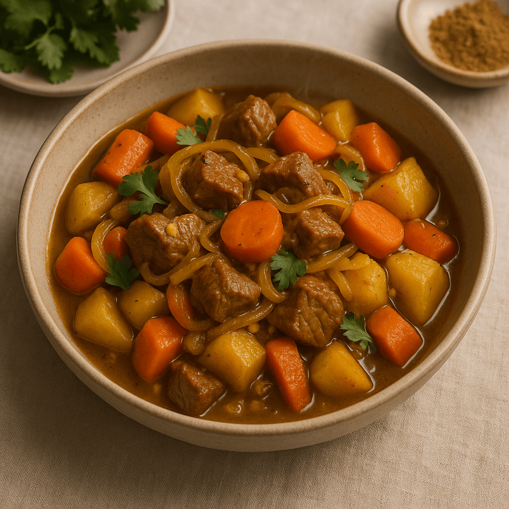 Moroccan-Spiced Lamb Tagine with Root Vegetables — Seasonal recipe cover