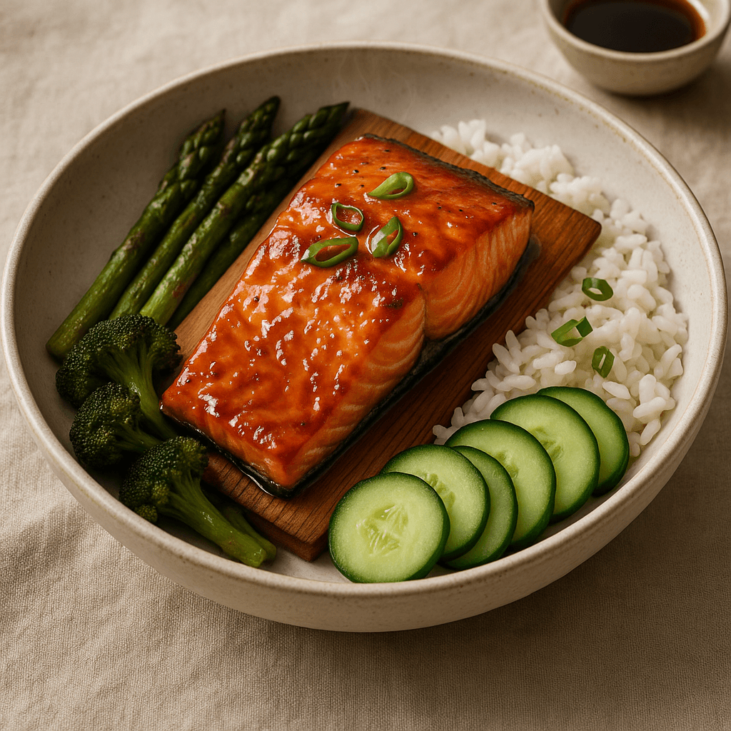 Pressure-Cooked Cedar-Plank Salmon Bowl with Maple-Miso Glaze — Dinner recipe cover