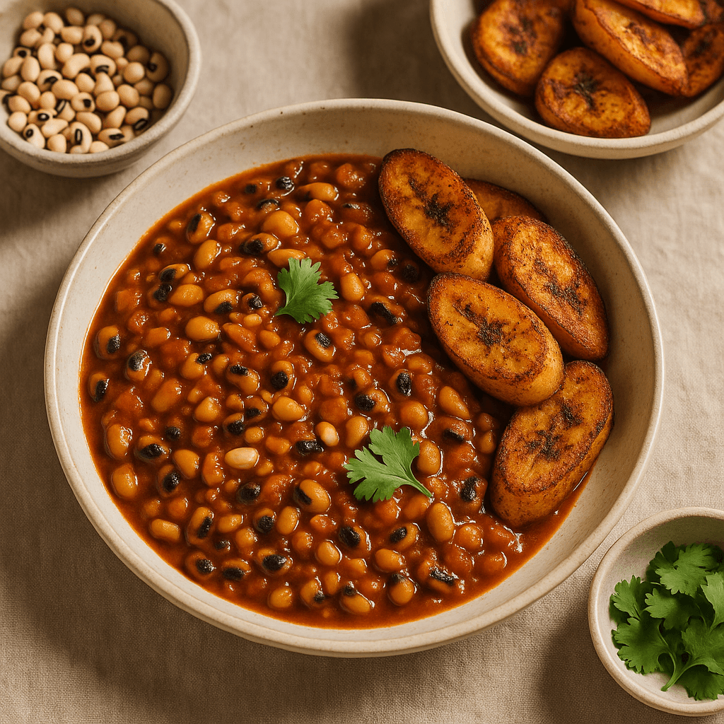 Roasted Black-Eyed Pea and Peanut Stew with Spiced Plantains — High Protein recipe cover