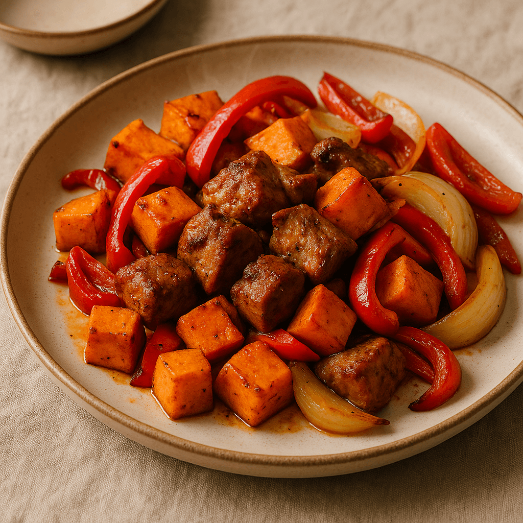 Sheet-Pan Cajun Roasted Pork and Sweet Potatoes — Budget recipe cover