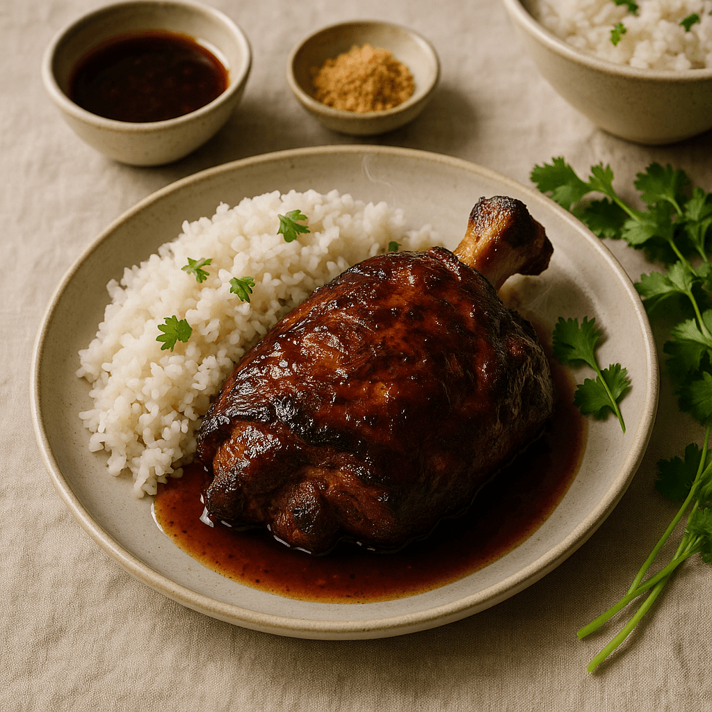 Smoked Thai Pork Shoulder with Tamarind Glaze and Coconut Rice — Family Meals recipe cover