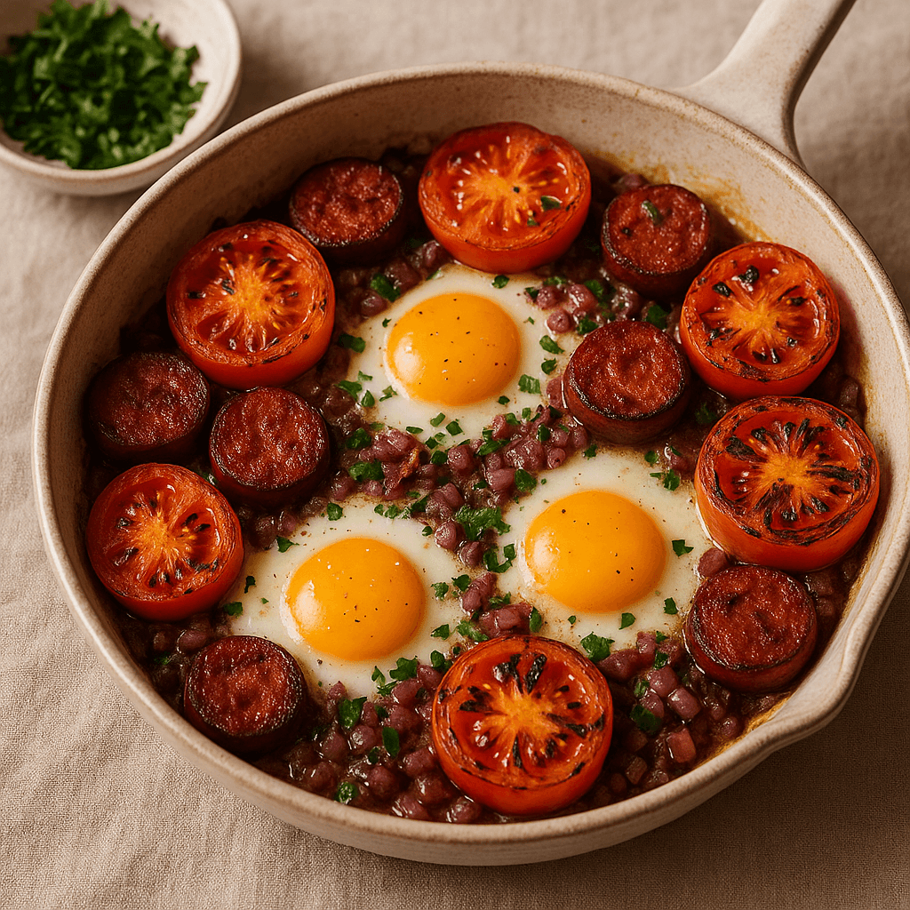Smoky Chorizo and Charred Tomato Breakfast Skillet — Breakfast recipe cover
