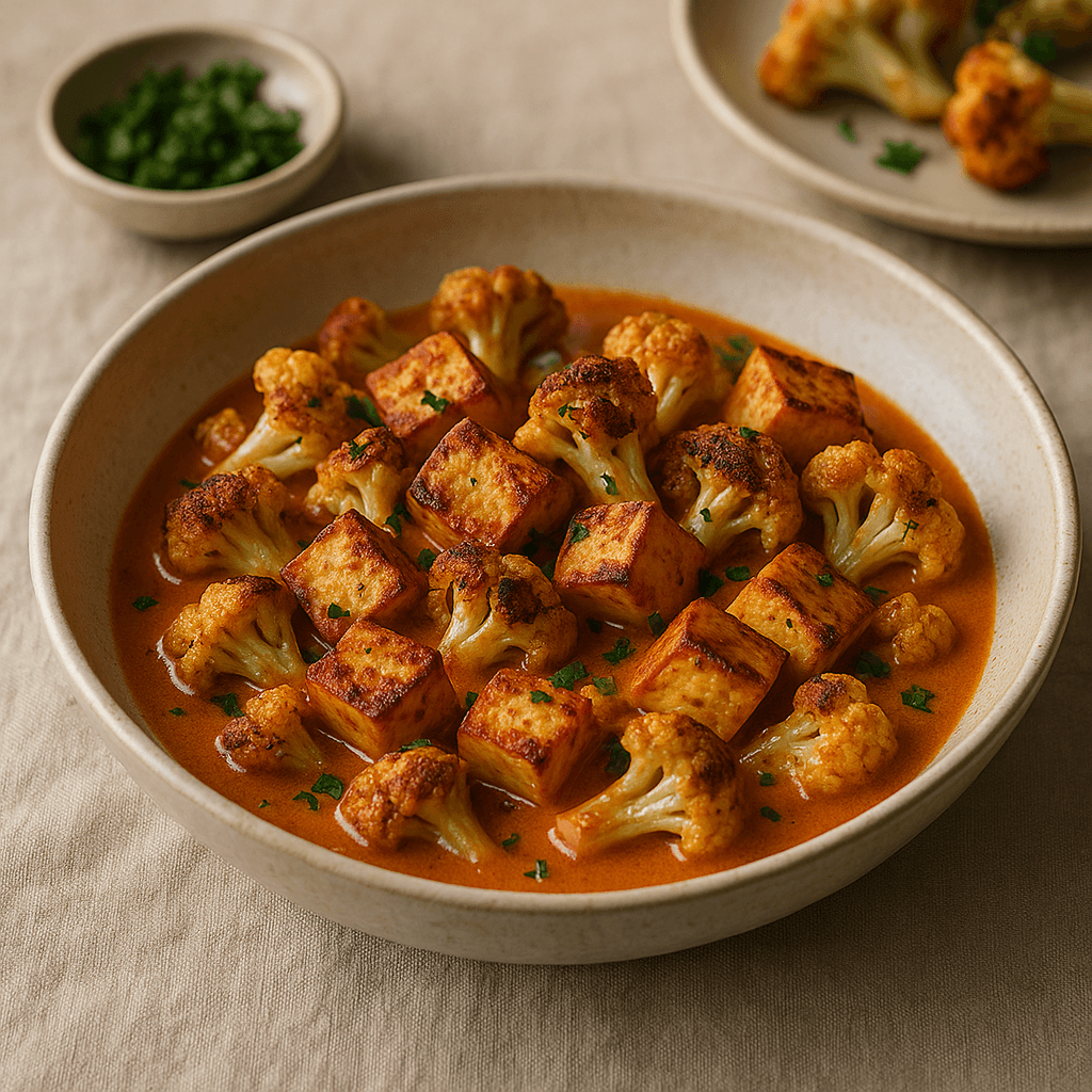 Smoky Paneer and Cauliflower Sheet-Pan with Creamy Tomato Sauce — Vegetarian recipe cover